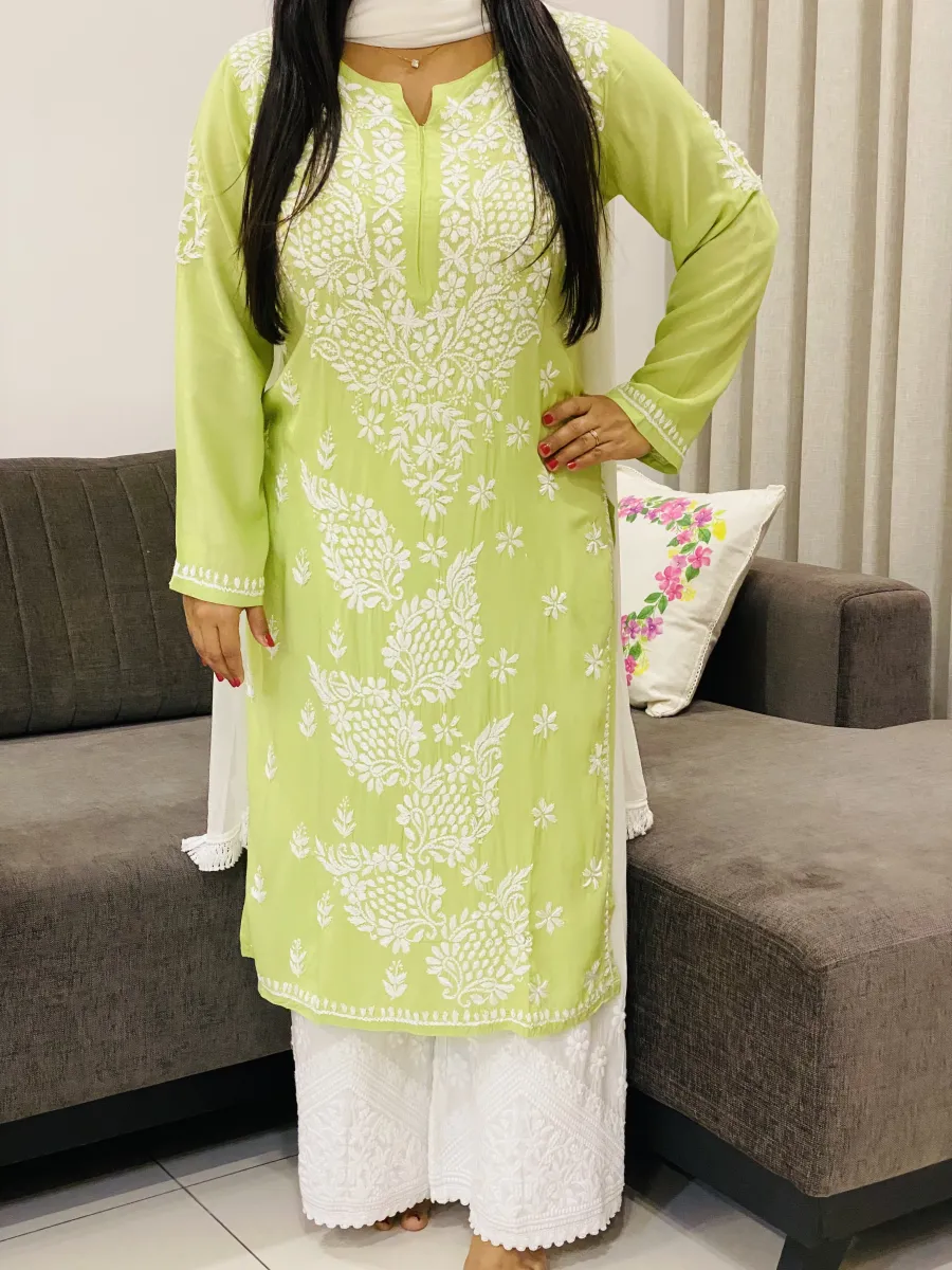 Premium Modal Chikankari Hand Embroidered Solid Women's Kurta