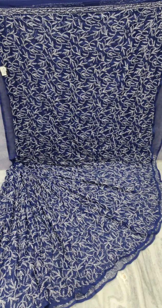 Tapchi Chikankari Hand Embroidered Women's Saree