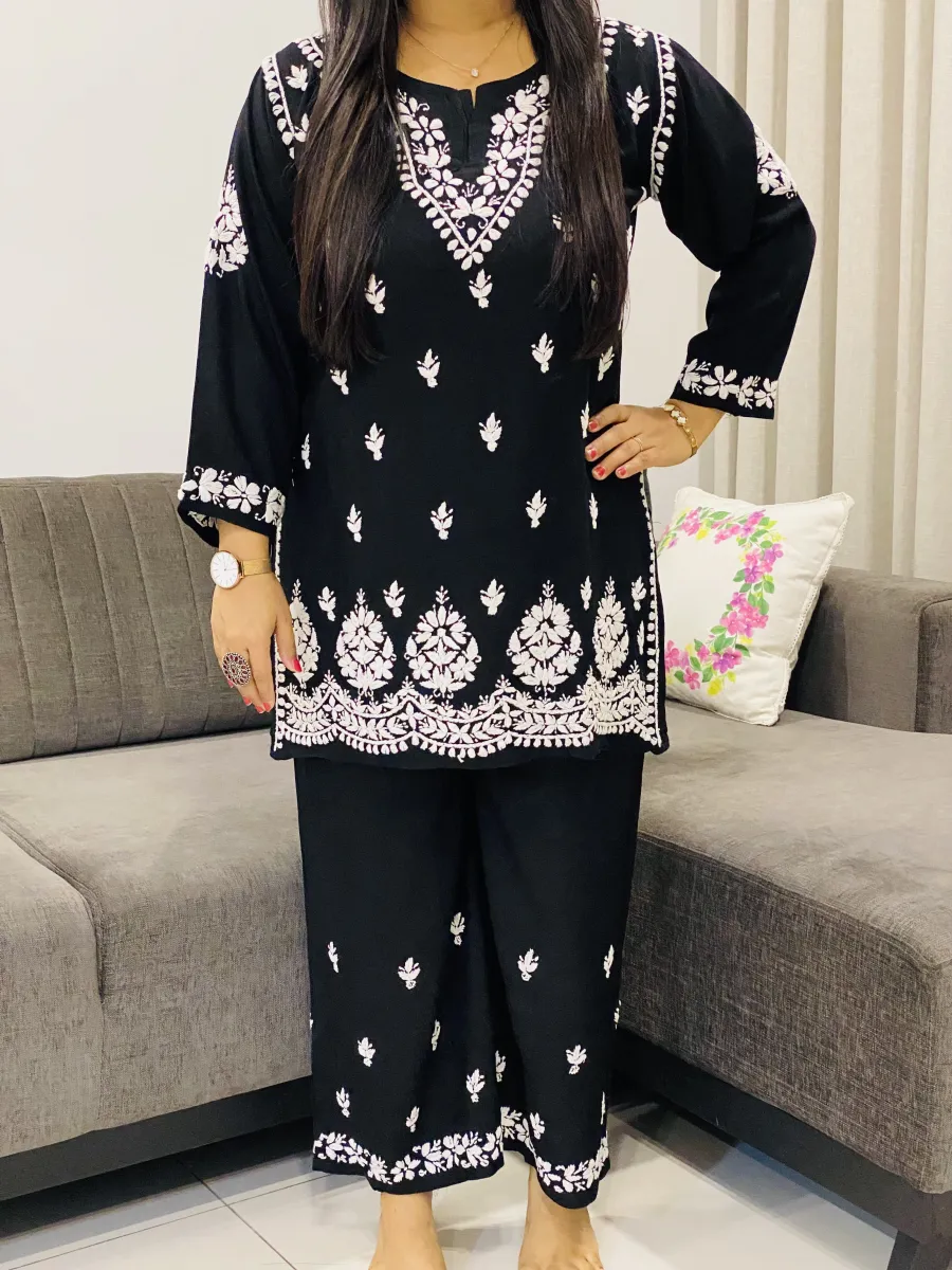 Rayon Chikankari Handwork Women's Co-ord Set
