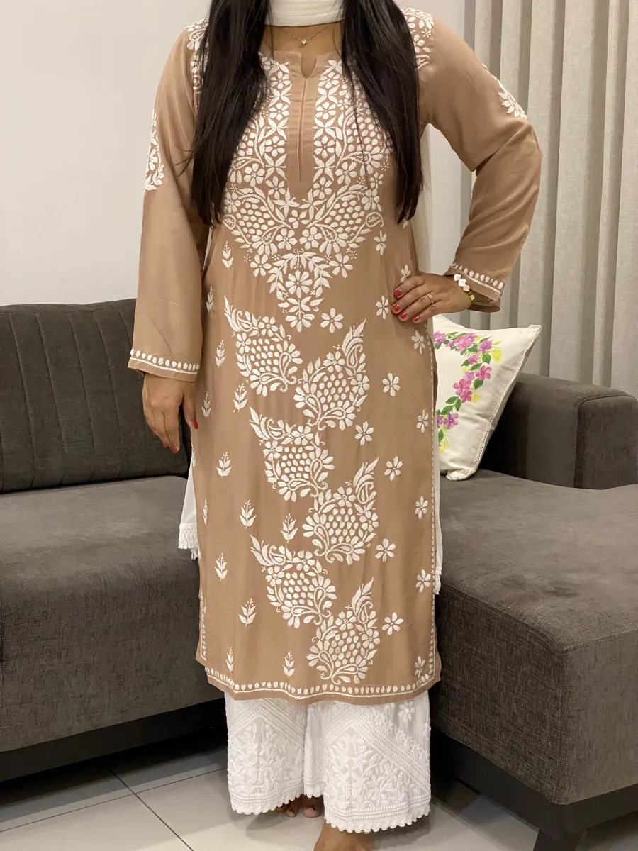 Premium Modal Chikankari Hand Embroidered Solid Women's Kurta