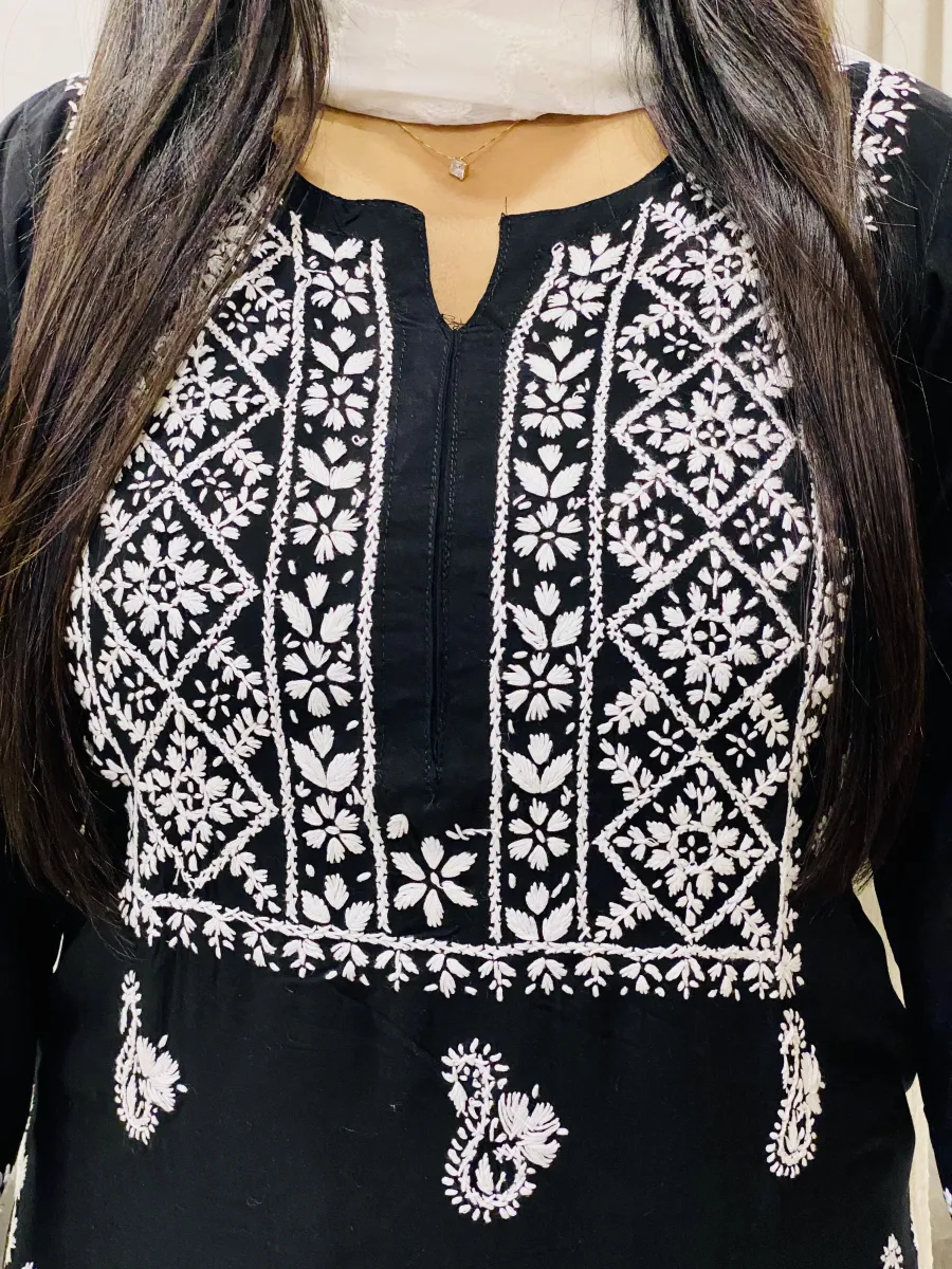 Premium Modal Chikankari Hand Embroidered Solid Women's Kurta