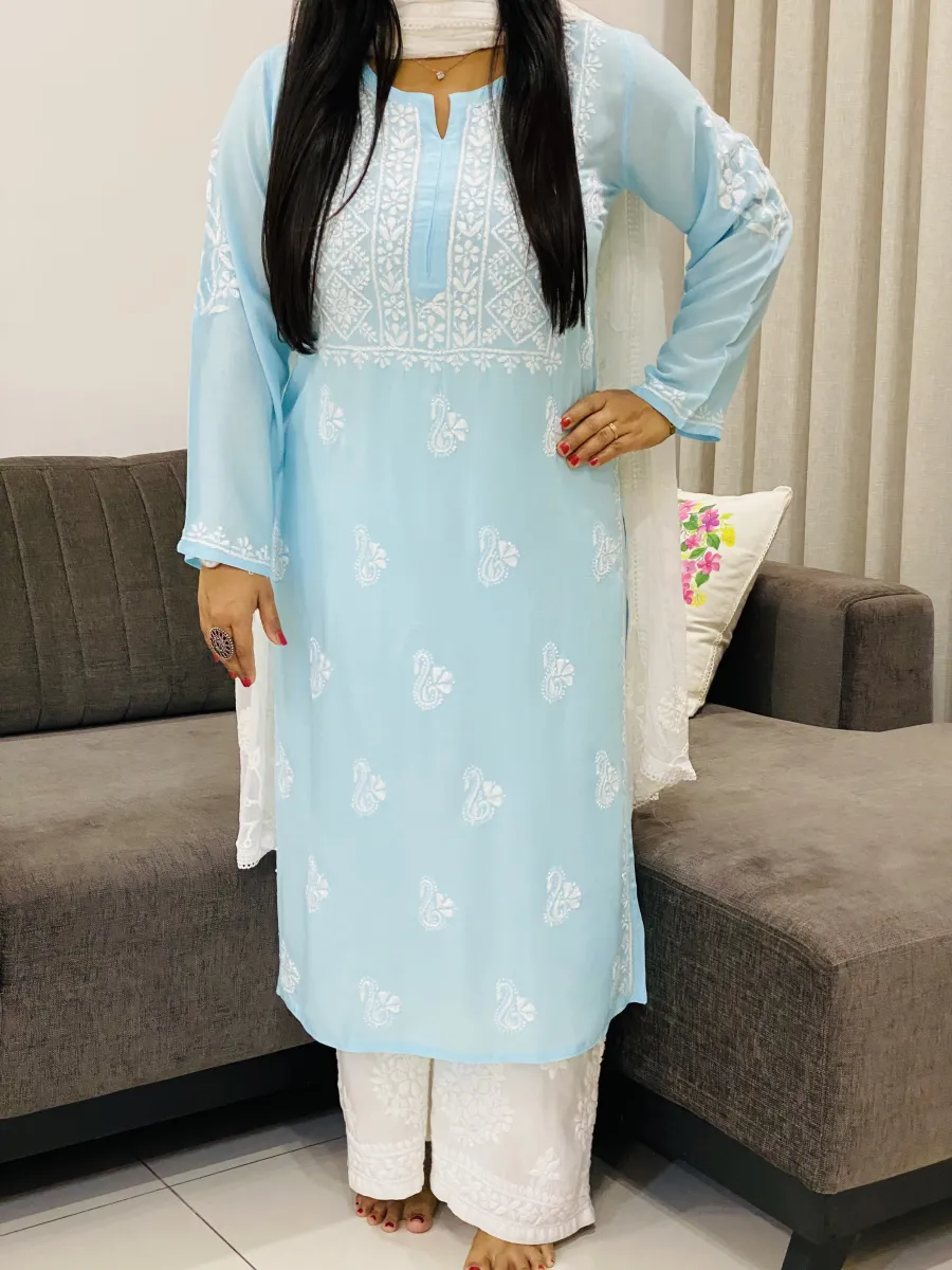 Premium Modal Chikankari Hand Embroidered Solid Women's Kurta