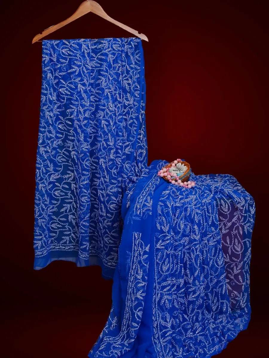 Tapchi Chikankari Hand Embroidered Women's Saree