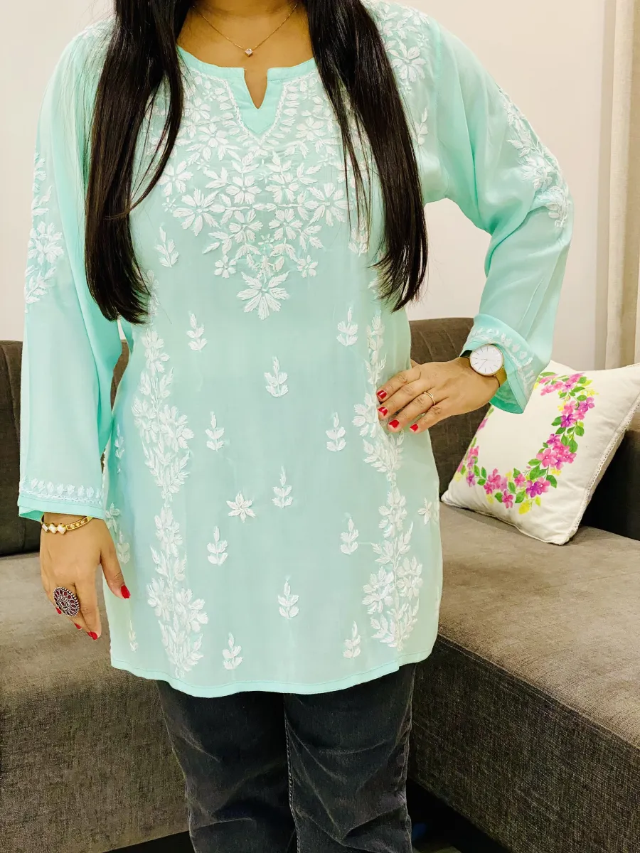 Chikankari Handwork Women's Modal Short Kurta
