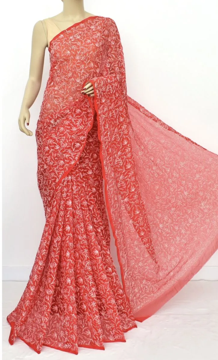Tapchi Chikankari Hand Embroidered Women's Saree