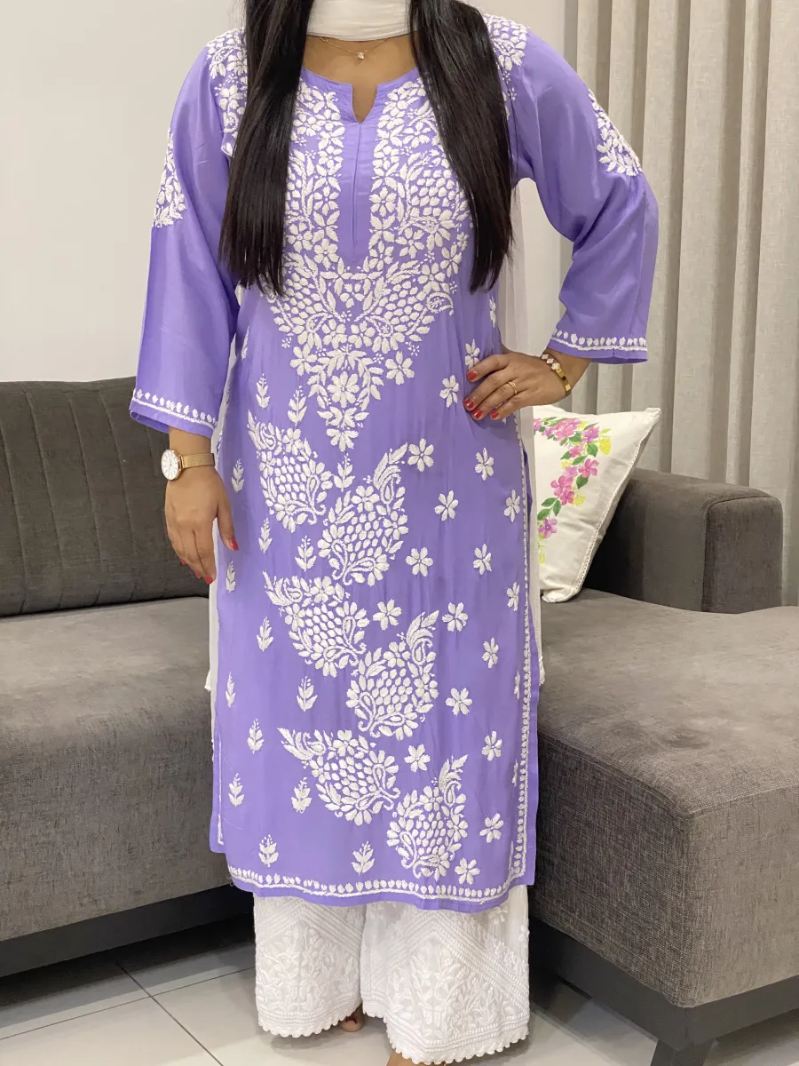 Premium Modal Chikankari Hand Embroidered Solid Women's Kurta
