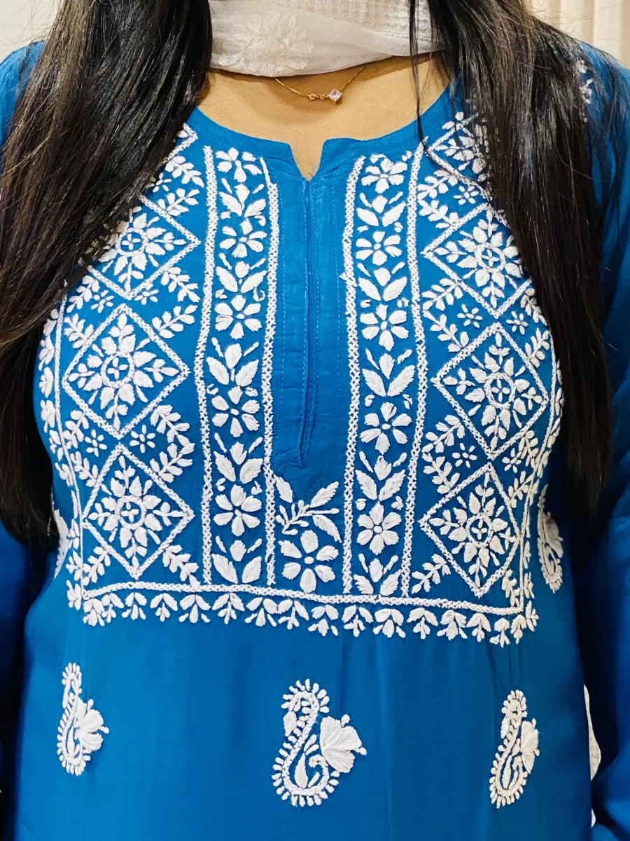 Premium Modal Chikankari Hand Embroidered Solid Women's Kurta