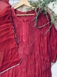 Viscose Chikankari Hand Embroidered Kurta and Dupatta