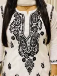 Mulmul Cotton Chikankari Hand Embroidered Women's Solid Long Kurta