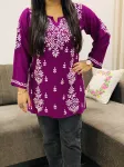 Chikankari Handwork Women's Modal Short Kurta