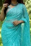 Rama Hansa Tapchi Chikankari Hand Embroidered Women's Saree