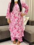 Mulmul Chikankari Hand Embroidered Floral Women's Long Kurta Palazzo Set
