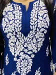 3D Chikankari Hand Embroidery Design Rayon Womens Kurta