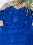 Blue Zoya Viscose Chikankari Hand Embroidered Kurta and Dupatta