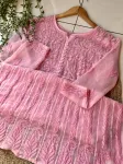 Resham Chikankari Hand Embroidered Women's Yog Anarkali Kurta