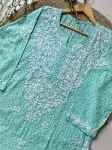 Cotton Chikankari Hand Embroidered Women's Floral Long Kurta