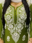 Premium Modal Chikankari Hand Embroidered Women's Solid Long Kurta
