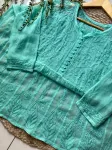 Resham Chikankari Hand Embroidered Women's Yog Anarkali Kurta