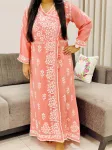 Rayon Chikankari Handwork Solid Women's Angrakha Kurta