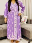Rayon Chikankari Handwork Solid Women's Angrakha Kurta