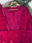 Viscose Chikankari Hand Embroidered Kurta and Dupatta
