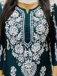Premium Modal Chikankari Hand Embroidered Women's Solid Long Kurta