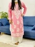 Modal Chikankari Solid Women's Long Kurta