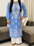 Premium Modal Chikankari Hand Embroidered Women's Solid Long Kurta