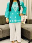Rama Parnika Rayon Chikankari Solid Women's Short Kurta