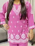 Rayon Chikankari Handwork Women's Co-ord Set