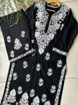 Rayon Chikankari Handwork women kurta palazzo set