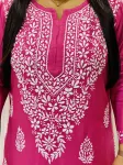 Premium Modal Chikankari Hand Embroidered Solid Women's Long Kurta