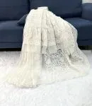 White Nirali Half Jaal Chikankari Hand Embroidered Women's Saree