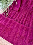 Resham Chikankari Hand Embroidered Women's Yog Anarkali Kurta