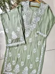 Rayon Chikankari Handwork women kurta palazzo set