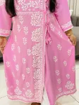 Rayon Chikankari Handwork Solid Women's Angrakha Kurta