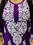 3D Chikankari Hand Embroidery Design Rayon Womens Kurta