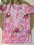 Mulmul Chikankari Hand Embroidered Women's Floral Short kurta
