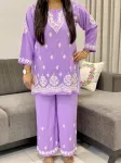 Rayon Chikankari Handwork Women's Co-ord Set