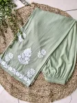 Rayon Chikankari Handwork women kurta palazzo set