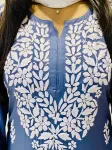 3D Chikankari Hand Embroidery Design Rayon Womens Kurta