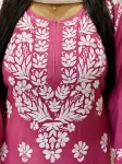 Premium Modal Chikankari Hand Embroidered Women's Solid Kurti