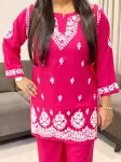 Rayon Chikankari Handwork Women's Co-ord Set