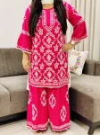 Magenta Navya Rayon Chikankari Hand Embroidered Designer Women's Gharara Set