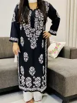 Premium Modal Chikankari Hand Embroidered Women's Solid Long Kurta