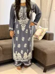 Rayon Chikankari Handwork women kurta palazzo set