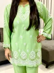 Rayon Chikankari Handwork Women's Co-ord Set