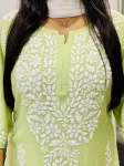 3D Chikankari Hand Embroidery Design Rayon Womens Kurta